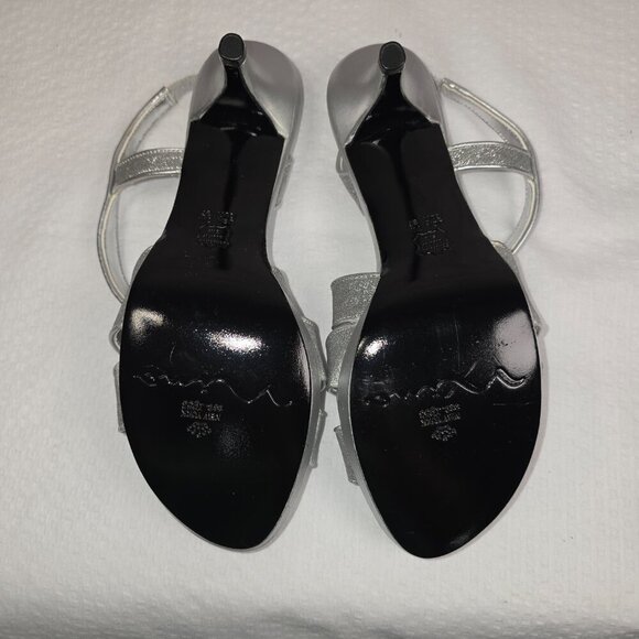 NINA NOLGA PEWTER BABY GILT SHOES WOMENS HELLE STAPPY SANDAL SIZE 7 - Picture 7 of 8